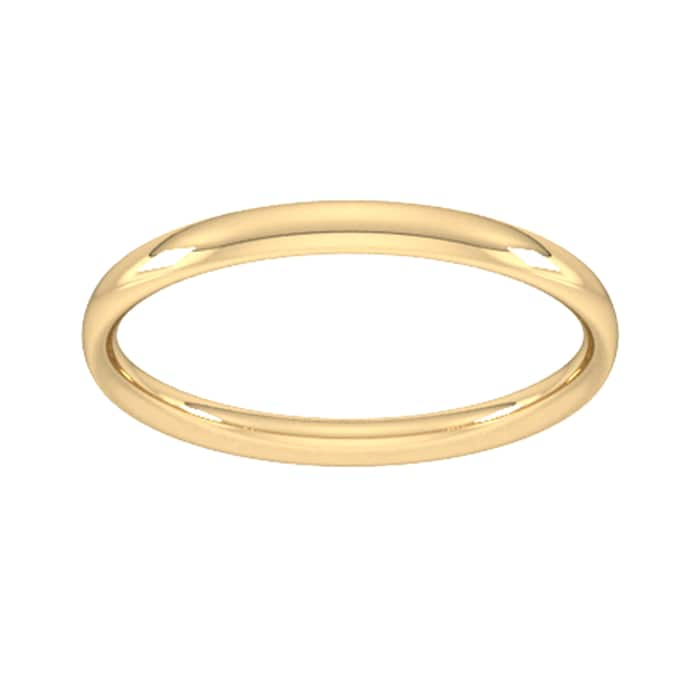 Goldsmiths 2mm Traditional Court Standard Wedding Ring In 9 Carat Yellow Gold - Ring Size J