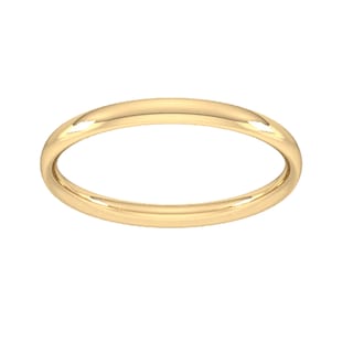 Goldsmiths 2mm Traditional Court Standard Wedding Ring In 9 Carat Yellow Gold
