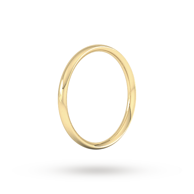 Goldsmiths 2mm Traditional Court Standard Wedding Ring In 9 Carat Yellow Gold