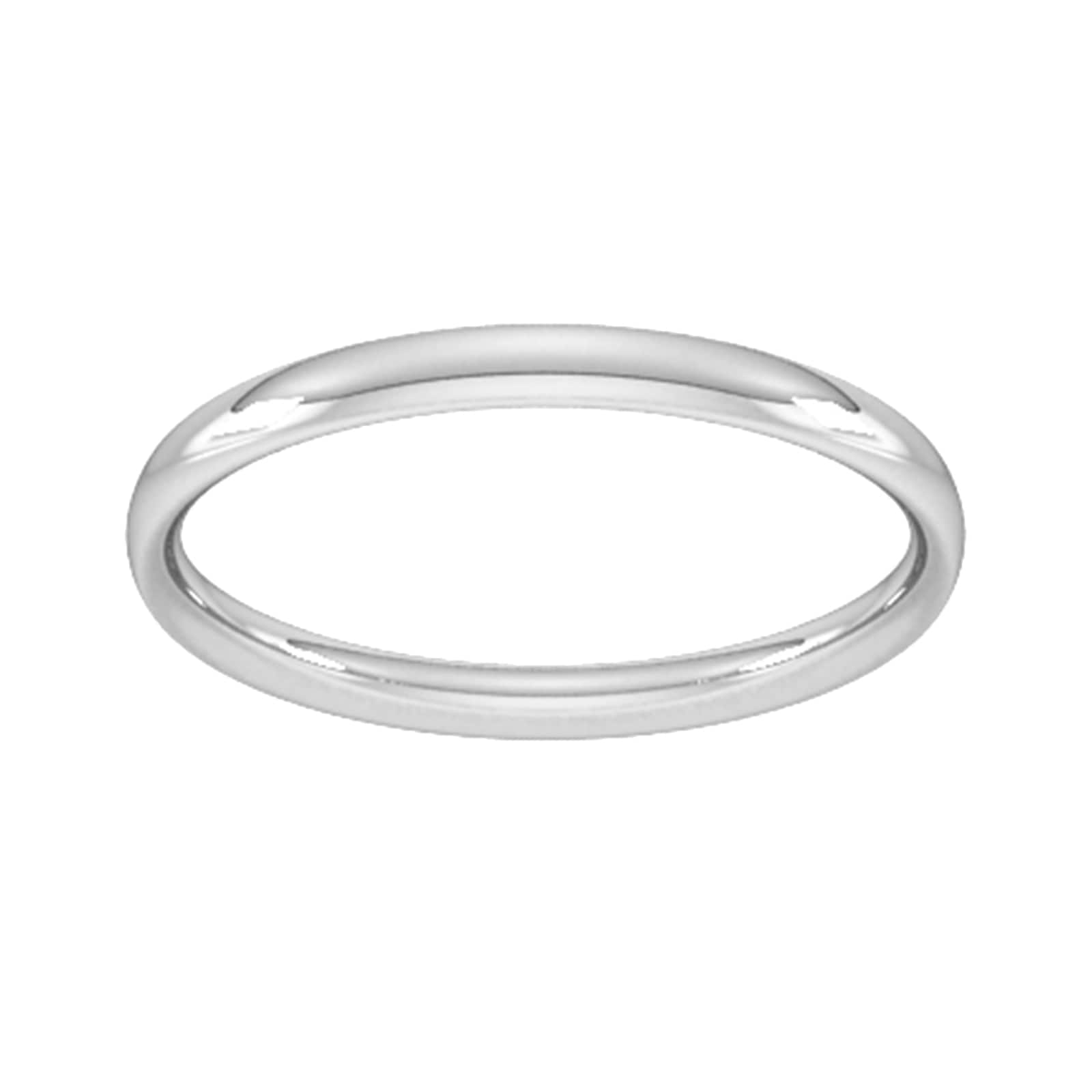 2mm Traditional Court Standard Wedding Ring In 18 Carat White Gold - Ring Size O