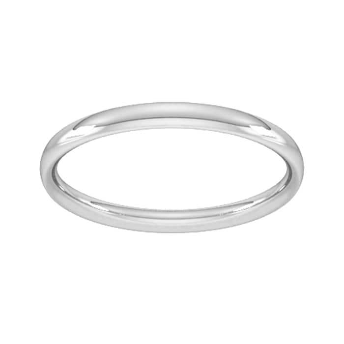 Goldsmiths 2mm Traditional Court Standard Wedding Ring In 18 Carat White Gold - Ring Size K