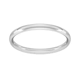 Goldsmiths 2mm Traditional Court Standard Wedding Ring In 18 Carat White Gold - Ring Size K