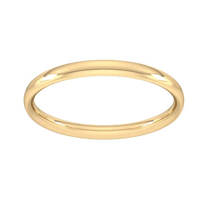 Goldsmiths 2mm Traditional Court Standard Wedding Ring In 18 Carat Yellow Gold