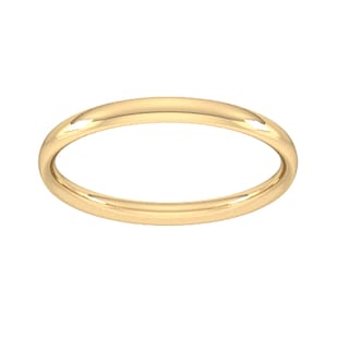 Goldsmiths 2mm Traditional Court Standard Wedding Ring In 18 Carat Yellow Gold