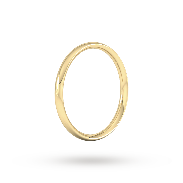 Goldsmiths 2mm Traditional Court Standard Wedding Ring In 18 Carat Yellow Gold - Ring Size J