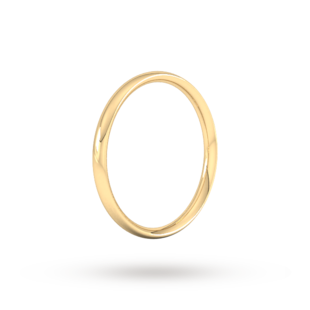 Goldsmiths 2mm Traditional Court Standard Wedding Ring In 18 Carat Yellow Gold