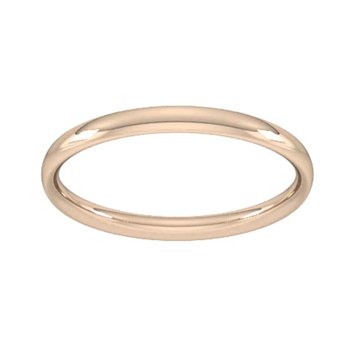 Goldsmiths 2mm Traditional Court Standard Wedding Ring In 18 Carat Rose Gold - Ring Size J