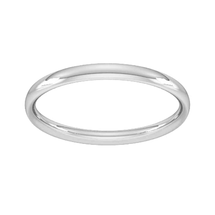 Goldsmiths 2mm Traditional Court Standard Wedding Ring In Platinum - Ring Size K