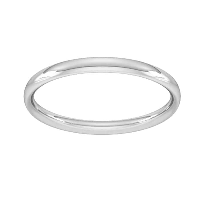 Goldsmiths 2mm Traditional Court Standard Wedding Ring In Sterling Silver - Ring Size P