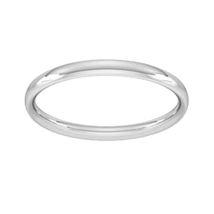 Goldsmiths 2mm Traditional Court Standard Wedding Ring In Sterling Silver