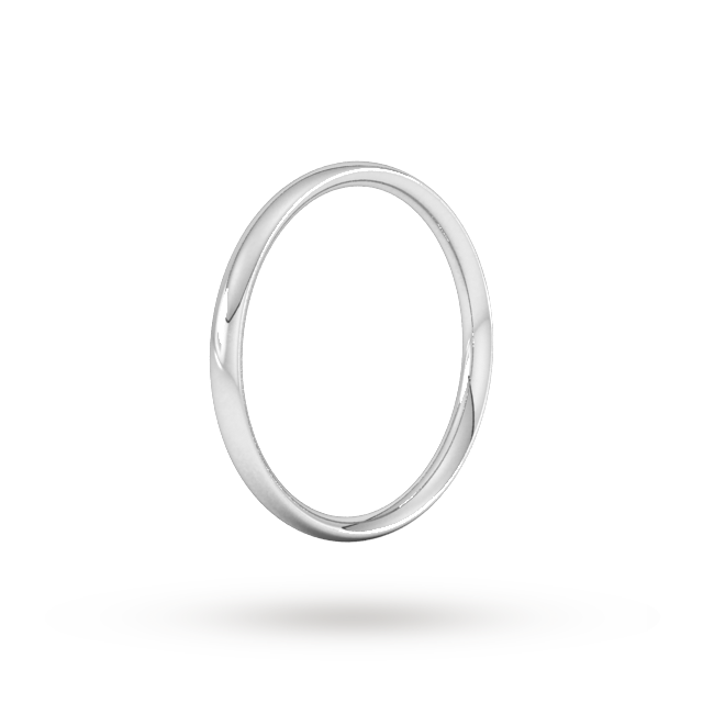 Goldsmiths 2mm Traditional Court Standard Wedding Ring In Sterling Silver