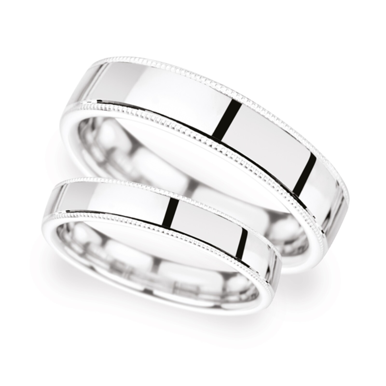Goldsmiths 2mm Traditional Court Standard Milgrain Edge Wedding Ring In ...