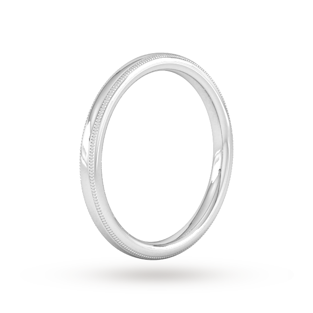 Goldsmiths 2mm Traditional Court Standard Milgrain Edge Wedding Ring In Platinum Goldsmiths 2mm Traditional Court Standard Milgrain Edge Wedding Ring In Platinum