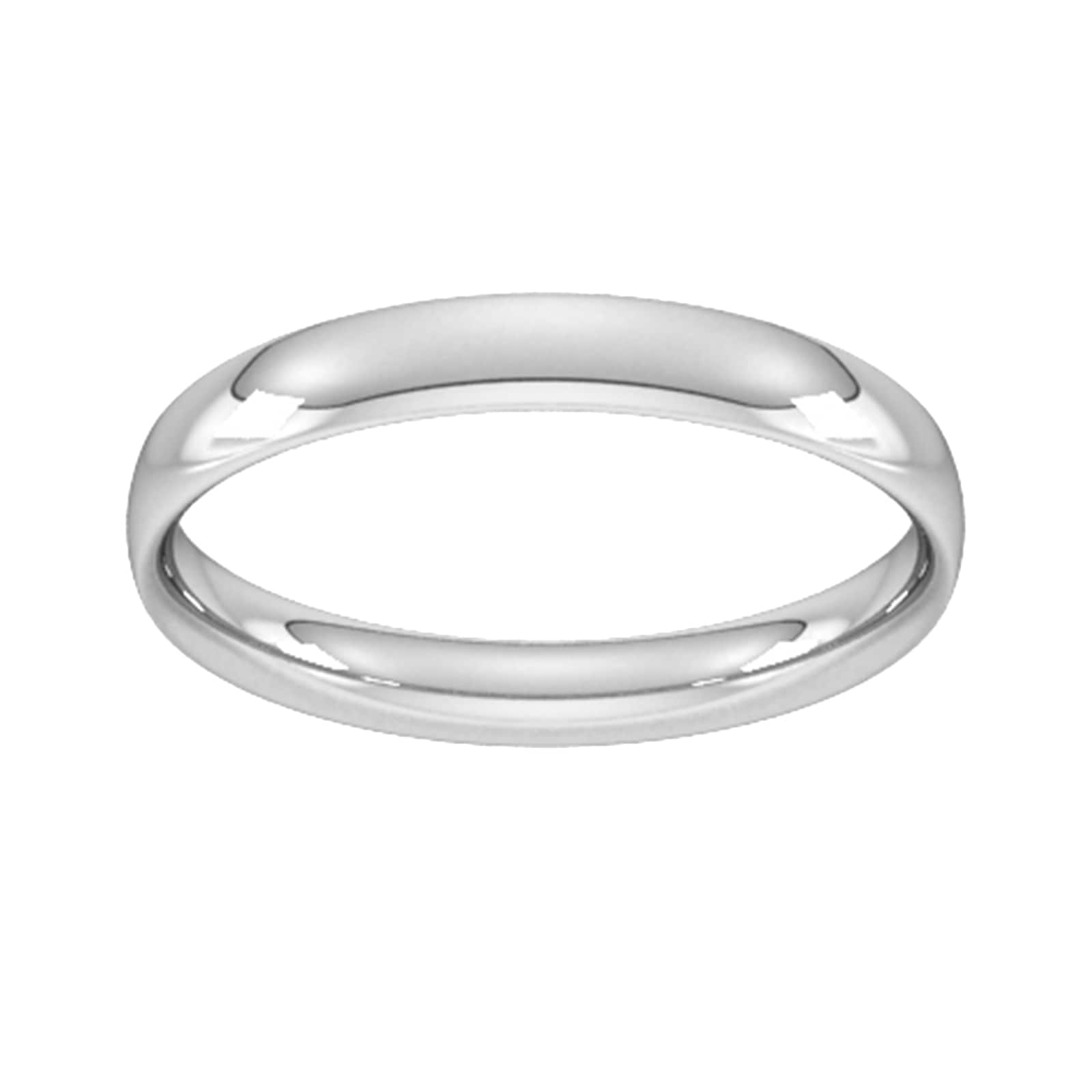 3mm Traditional Court Standard Wedding Ring In 9 Carat White Gold - Ring Size T