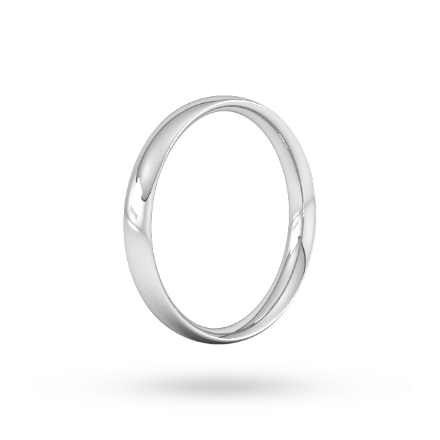 Goldsmiths 3mm Traditional Court Standard Wedding Ring In 9 Carat White Gold