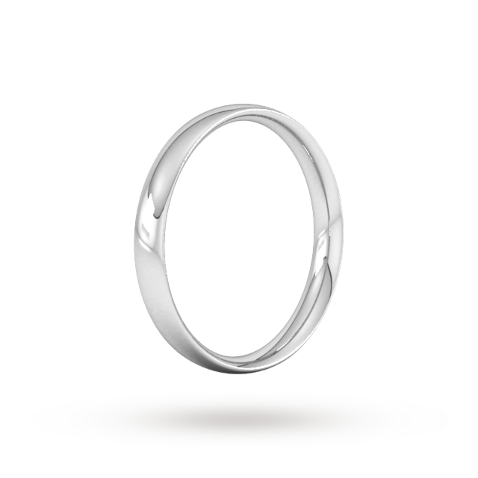 Goldsmiths 3mm Traditional Court Standard Wedding Ring In 9 Carat White ...