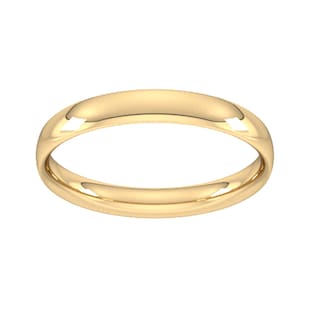 Goldsmiths 3mm Traditional Court Standard Wedding Ring In 9 Carat Yellow Gold