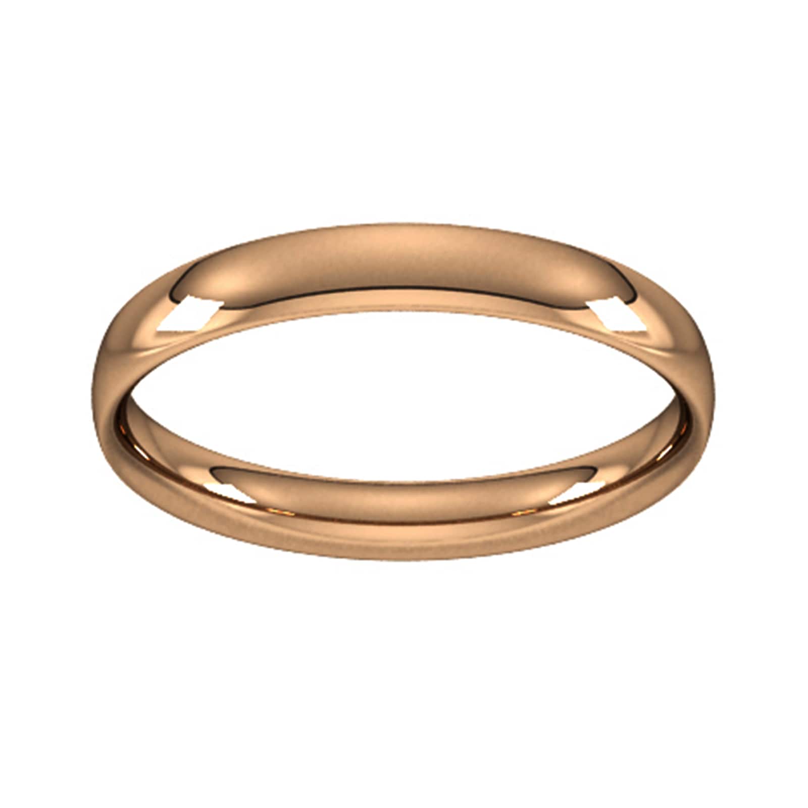 3mm Traditional Court Standard Wedding Ring In 9 Carat Rose Gold - Ring Size T