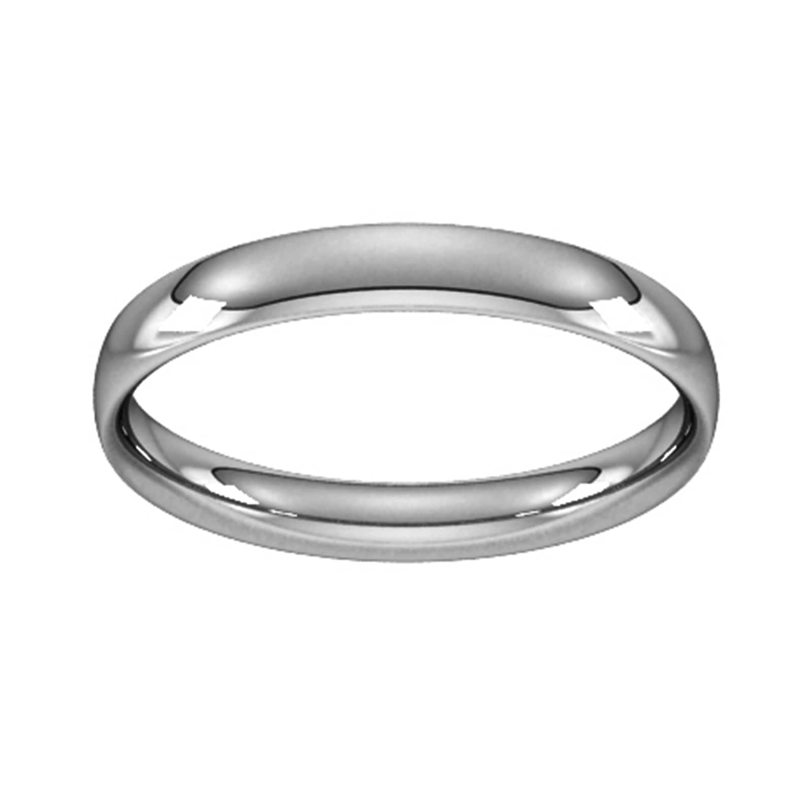 3mm Traditional Court Standard Wedding Ring In 18 Carat White Gold - Ring Size T
