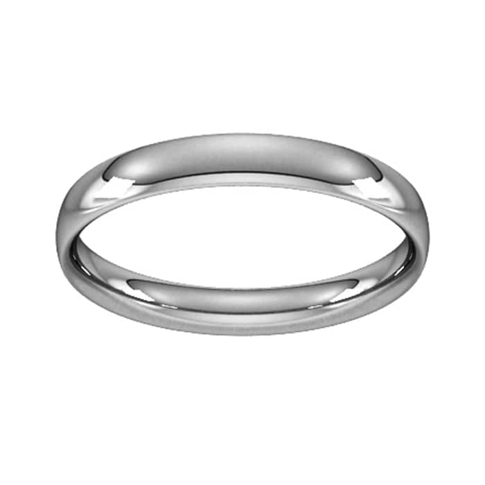 Goldsmiths 3mm Traditional Court Standard Wedding Ring In 18 Carat White Gold