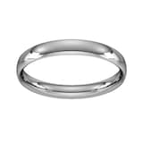 Goldsmiths 3mm Traditional Court Standard Wedding Ring In 18 Carat White Gold