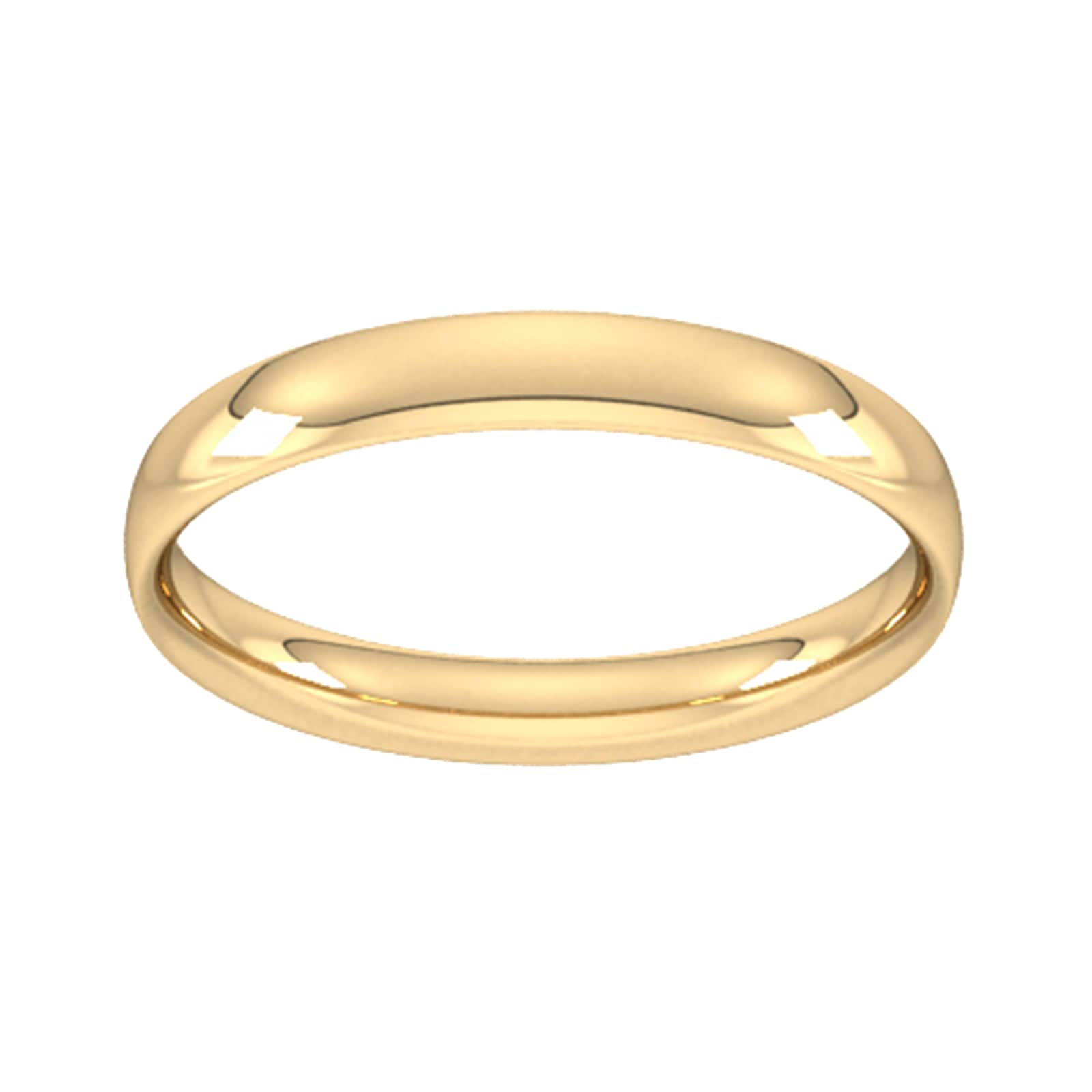 3mm Traditional Court Standard Wedding Ring In 18 Carat Yellow Gold - Ring Size T