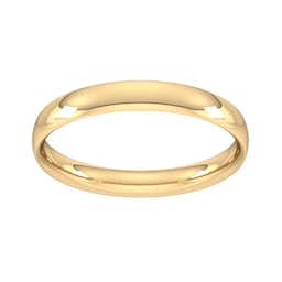 08308461 - 3mm Traditional Court Standard Wedding Ring In 18 Carat Yellow Gold