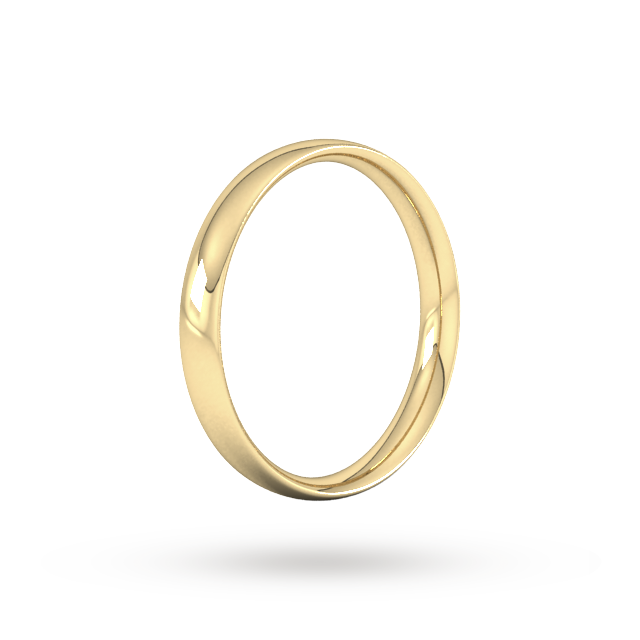 Goldsmiths 3mm Traditional Court Standard Wedding Ring In 18 Carat Yellow Gold - Ring Size J