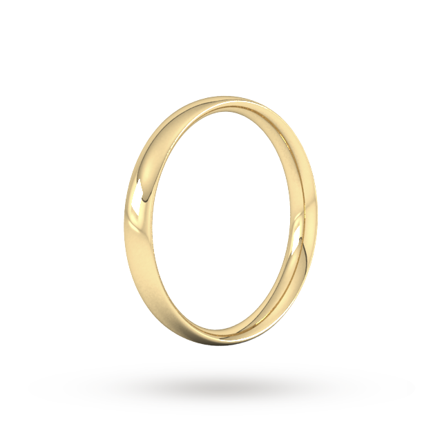 Goldsmiths 3mm Traditional Court Standard Wedding Ring In 18 Carat Yellow Gold