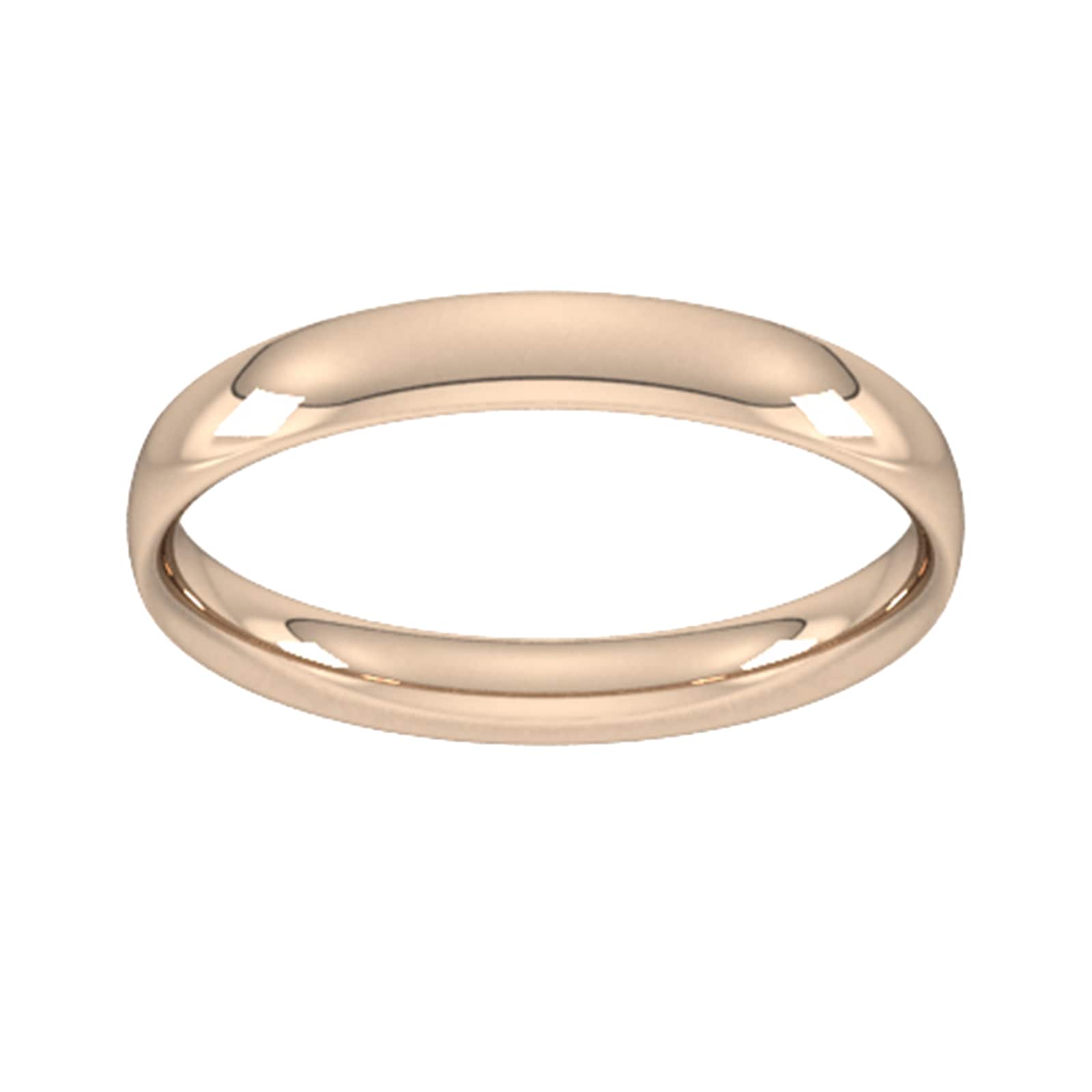 3mm Traditional Court Standard Wedding Ring In 18 Carat Rose Gold - Ring Size T