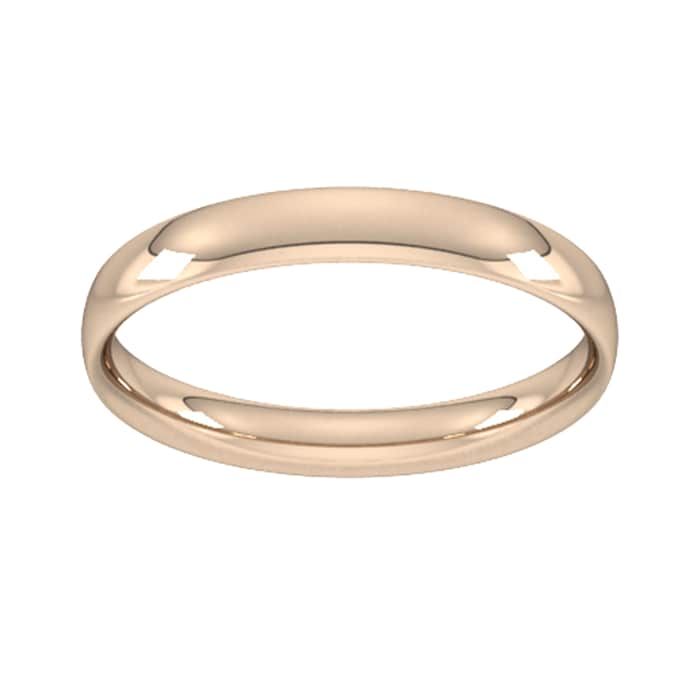 Goldsmiths 3mm Traditional Court Standard Wedding Ring In 18 Carat Rose Gold - Ring Size O