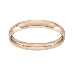 Goldsmiths 3mm Traditional Court Standard Wedding Ring In 18 Carat Rose Gold