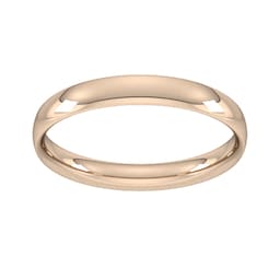08308462 - 3mm Traditional Court Standard Wedding Ring In 18 Carat Rose Gold