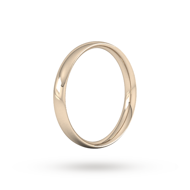 Goldsmiths 3mm Traditional Court Standard Wedding Ring In 18 Carat Rose Gold - Ring Size O