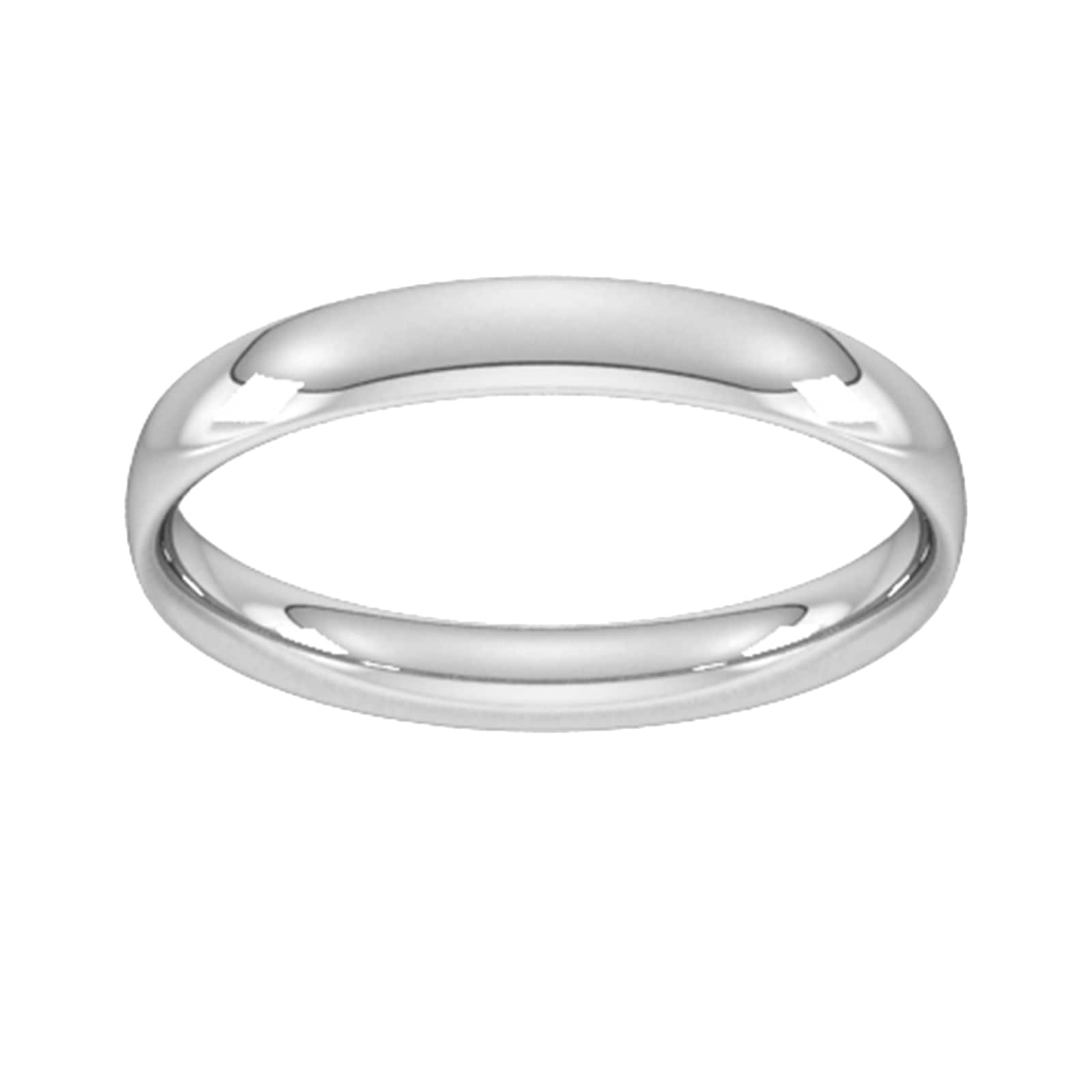3mm Traditional Court Standard Wedding Ring In 950 Palladium - Ring Size H