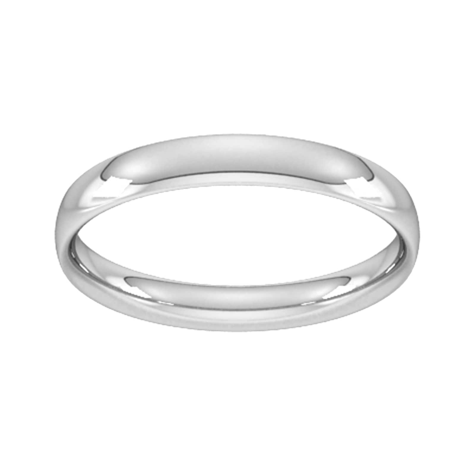 3mm Traditional Court Standard Wedding Ring In Platinum - Ring Size N