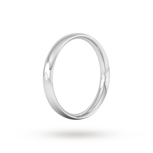 Goldsmiths 3mm Traditional Court Standard Wedding Ring In Platinum