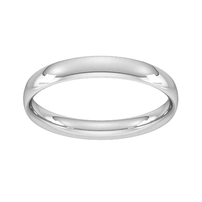 Goldsmiths 3mm Traditional Court Standard Wedding Ring In Sterling Silver - Ring Size Q
