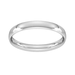 Goldsmiths 3mm Traditional Court Standard Wedding Ring In Sterling Silver