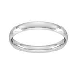 Goldsmiths 3mm Traditional Court Standard Wedding Ring In Sterling Silver - Ring Size U