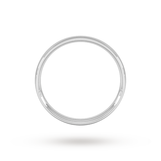 Goldsmiths 3mm Traditional Court Standard Wedding Ring In Sterling Silver
