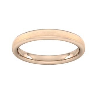 Goldsmiths 3mm Traditional Court Standard Matt Finished Wedding Ring In 18 Carat Rose Gold