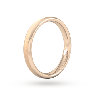 Goldsmiths 3mm Traditional Court Standard Matt Finished Wedding Ring In 18 Carat Rose Gold