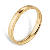 Goldsmiths 3mm Traditional Court Standard Milgrain Edge Wedding Ring In 9 Carat Yellow Gold - Ring Size N