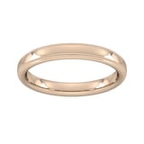 Goldsmiths 3mm Traditional Court Standard Milgrain Edge Wedding Ring In 18 Carat Rose Gold
