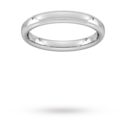 08308481 - 3mm Traditional Court Standard Milgrain Edge Wedding Ring In Platinum