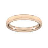 Goldsmiths 3mm Traditional Court Standard Matt Centre With Grooves Wedding Ring In 18 Carat Rose Gold