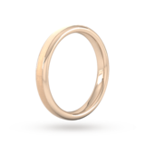 Goldsmiths 3mm Traditional Court Standard Matt Centre With Grooves Wedding Ring In 18 Carat Rose Gold