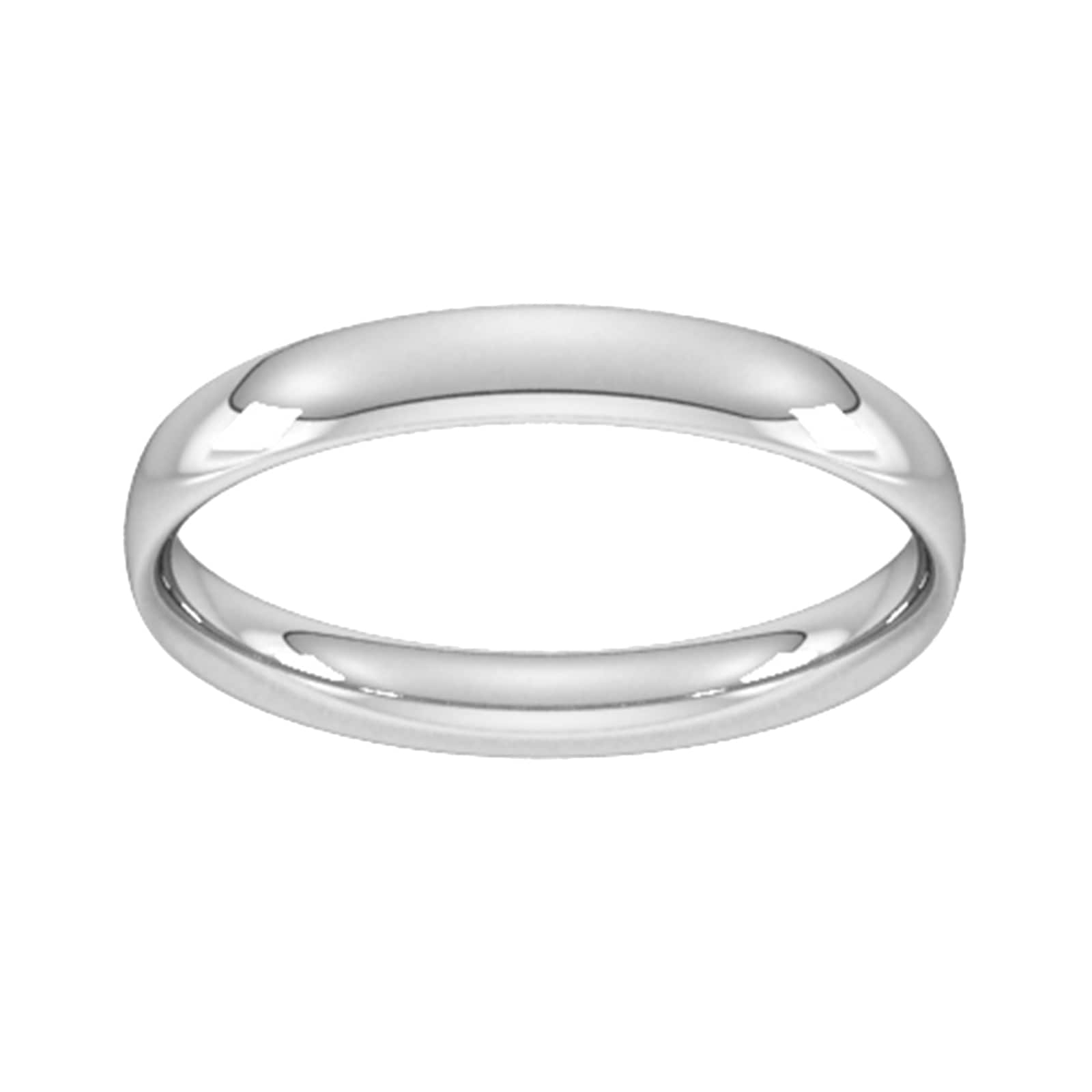 4mm Traditional Court Standard Wedding Ring In 18 Carat White Gold - Ring Size I