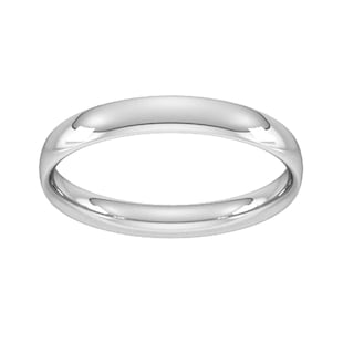 Goldsmiths 4mm Traditional Court Standard Wedding Ring In 18 Carat White Gold